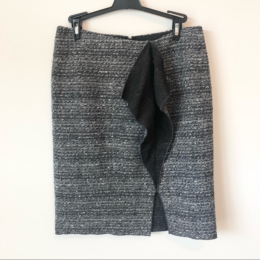 Worth | Wool Ruffle Pencil Skirt